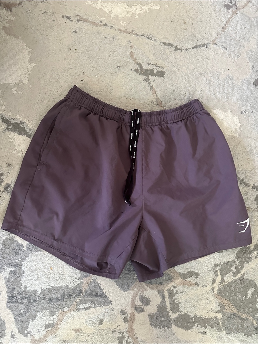 Gymshark Men’s Plum Swim Trunks with Black Drawcord